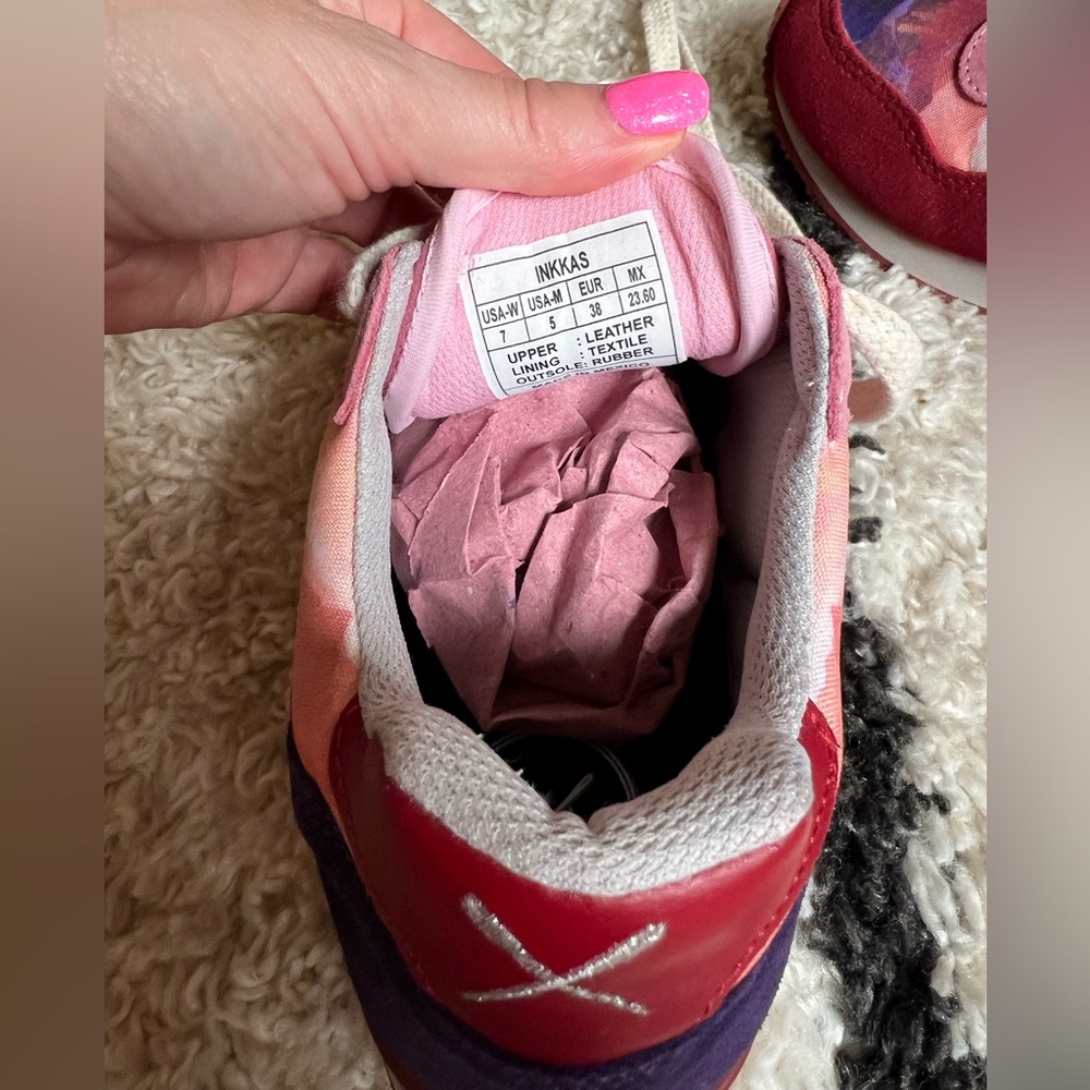 inkkas Women’s Multicolor Red Pink Purple Sneakers - Picture 7 of 9